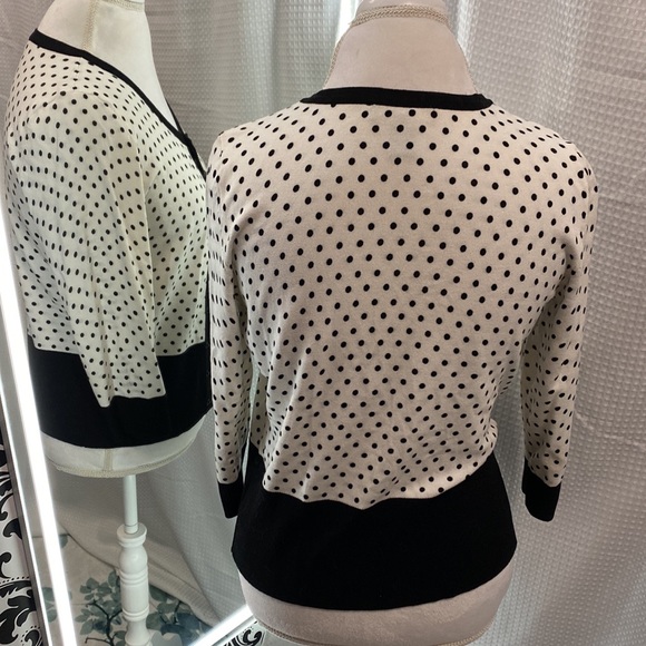 WHBM black and white polka dot cardigan - Picture 6 of 12